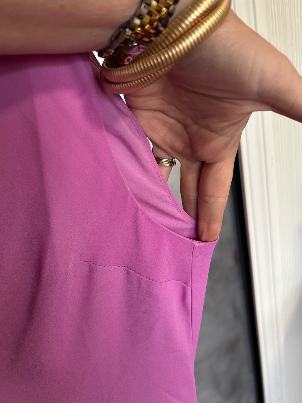 Ann Taylor Sleeveless Maxi Dress in Bright Pink - Picture 5 of 8